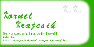 kornel krajcsik business card