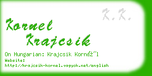 kornel krajcsik business card